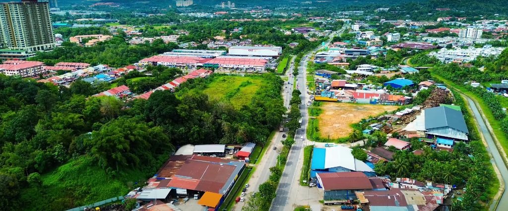 Aerial view of Menggatal, Sabah